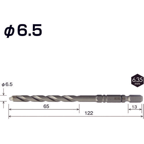 ＶＥＳＳＥＬ　クッションドリルコンクリート用ＡＣＤ　６．５ｍｍ　ACD-6.5　1 本