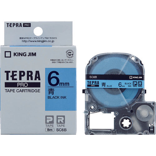 KING JIM [Genuine] "Tepra" PRO tape 6mm blue label/black text length 8m SC6B 1 piece