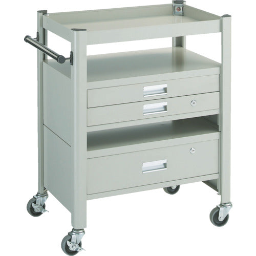 TRUSCO Combination Wagon 643 x 427 x H880 with 1 and 2 drawers TCW-81DE 1 unit