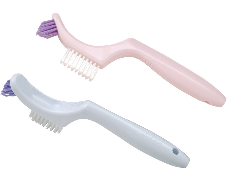 エラック義歯ブラシらくらくスタイル　2色1セット / ピンク＆ブルーグレー各1本　1 セット