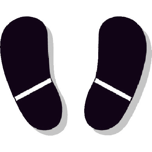 Unit Road Sticker Foot-shaped Black 190mm Aluminum Sticker for Road Use 819-90 1 Sheet