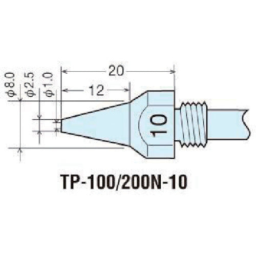グット　替ノズルチップφ１．０ｍｍ　（１本＝１ＰＫ）　TP-100N-10　1 個