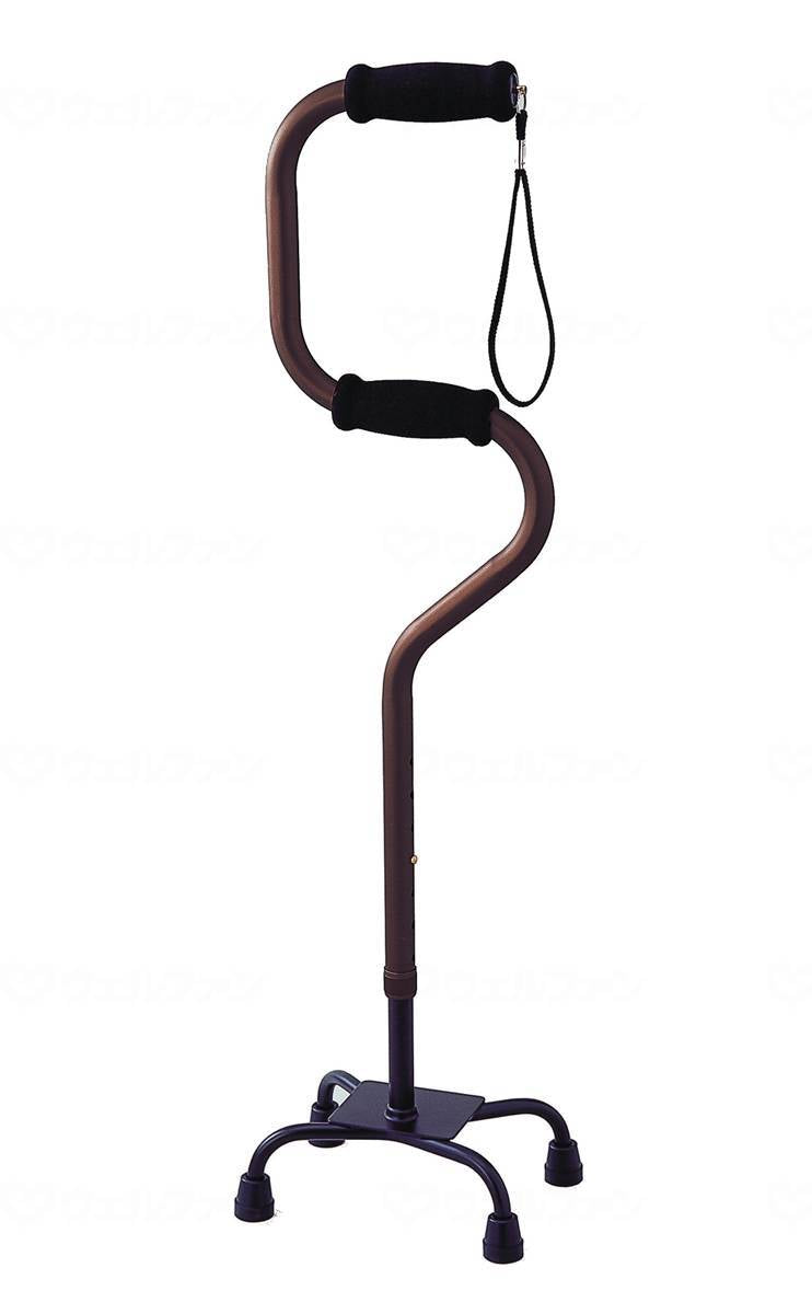 Kowa Seisakusho Easy 4-Point Cane (Aluminum) Royal Brown