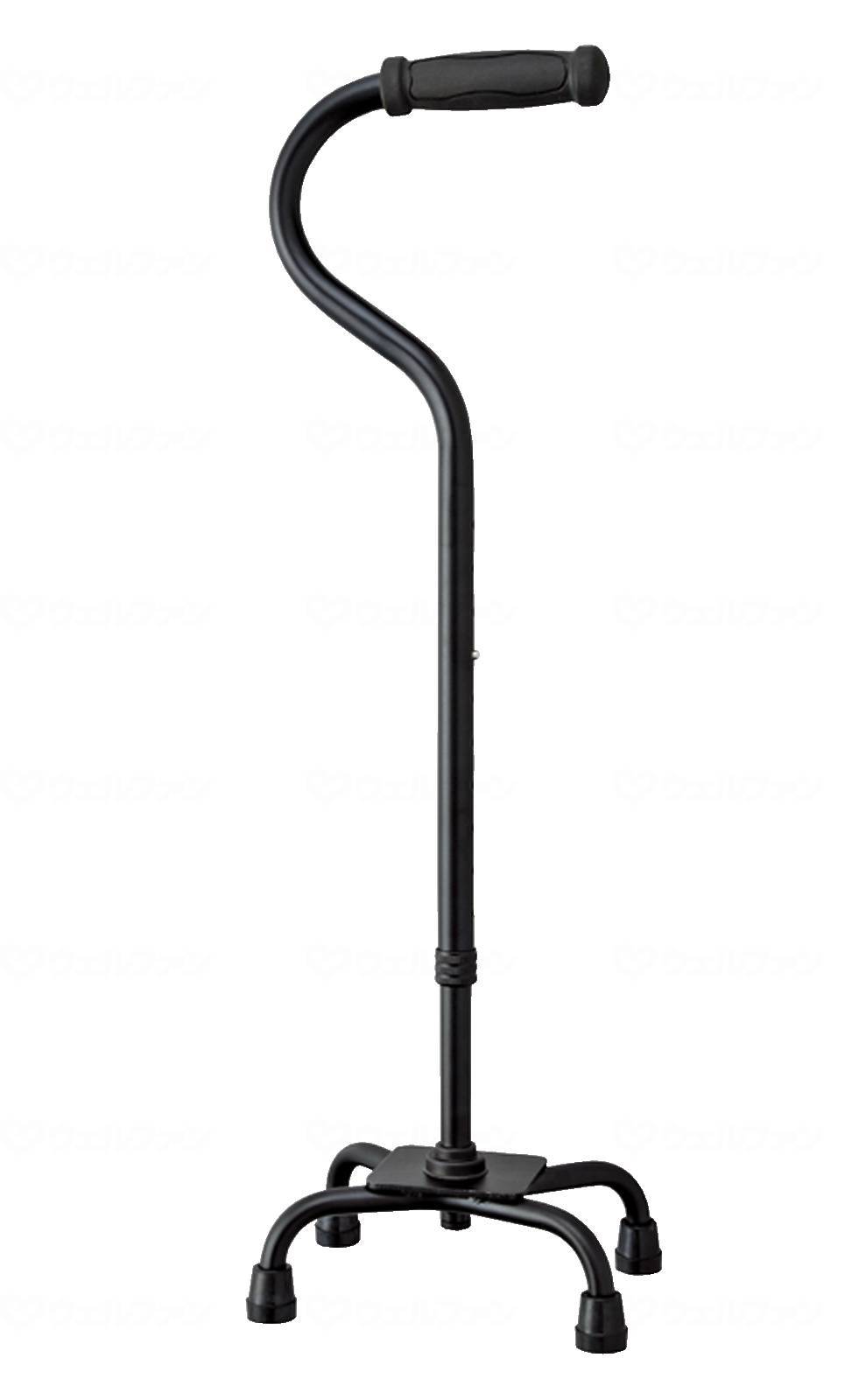 Kowa Seisakusho Teicob Aluminum 4-Point Cane Black