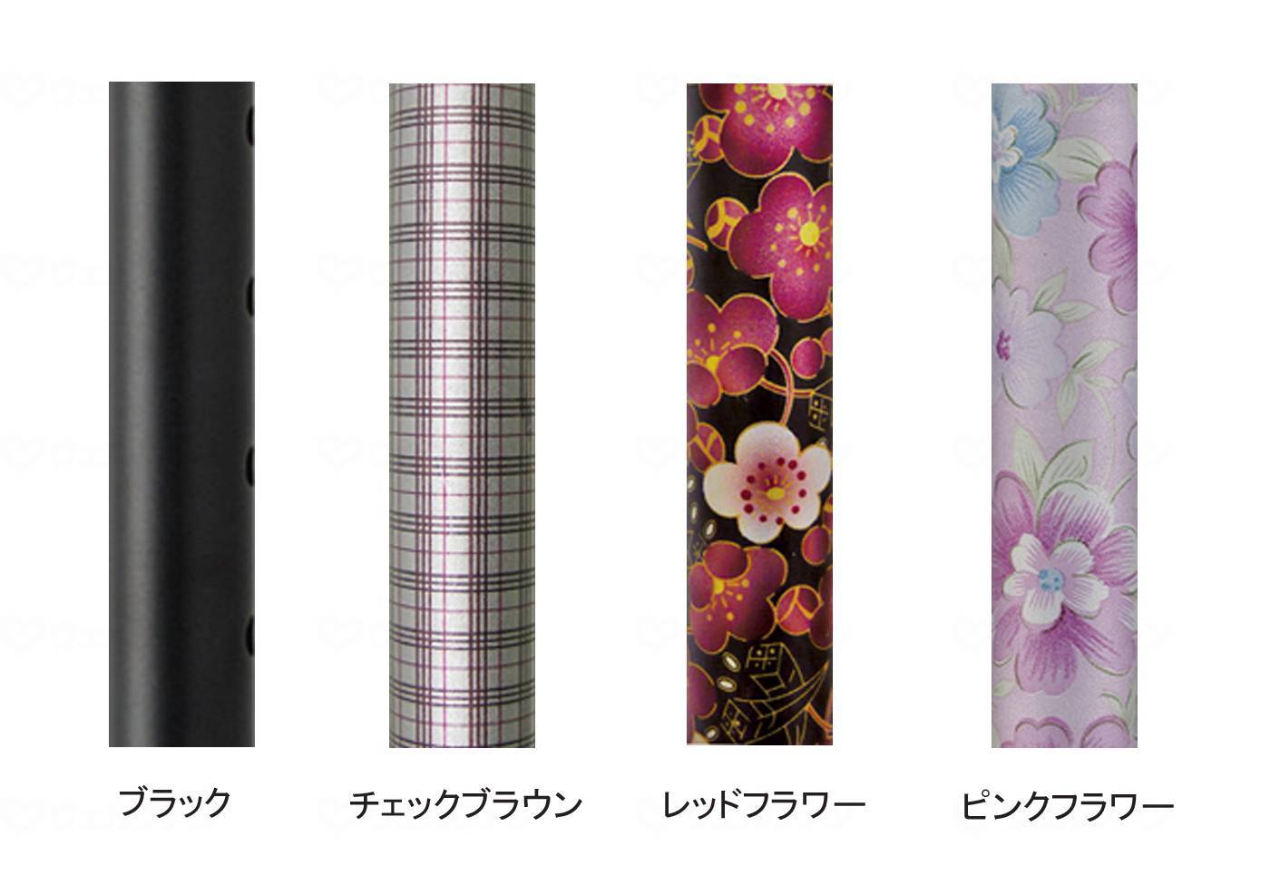 Kowa Seisakusho Teicob Aluminum 4-Point Cane Red Flower