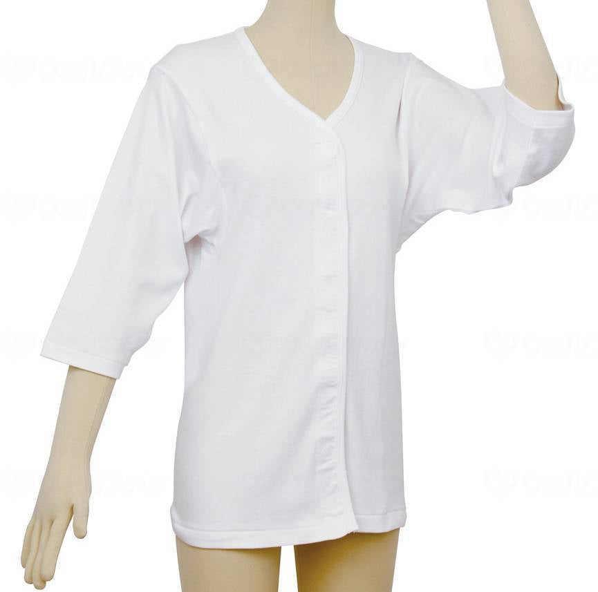 Kowa Seisakusho Teikobu One-touch Underwear, 3/4 Sleeves, Women's, White, 3L