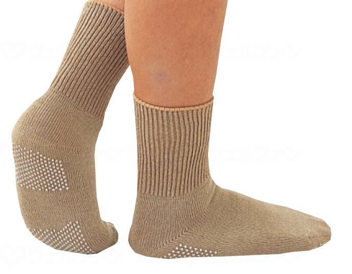 Kowa Seisakusho Warm Socks for Women, Anti-Slip Fit, Gray