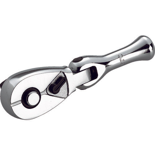 KTC 9.5 sq. Compact Flex Short Ratchet Handle, 36 teeth, 9.5 mm socket, 80 mm overall length, BRC3FS, 1 pc