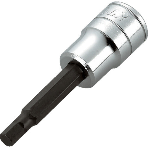 KTC 9.5 sq. Hexagon Bit Socket, Diagonal Dimension 4 mm, Insertion Angle 9.5 mm, Total Length 61 mm, BT3-04, 1 pc