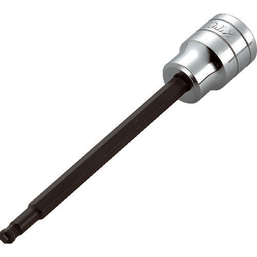 KTC 9.5 sq. Long Ball Point Hexagon Bit Socket, Diagonal Dimension 3 mm, Insertion Angle 9.5 mm, Total Length 128 mm, BT3-03BPL, 1 pc