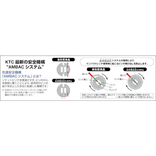 ＫＴＣ　１２．７ｓｑ．インパクトレンチ用ソケット（標準）　ピン・リング付８ｍｍ　BP4-08P　1 個