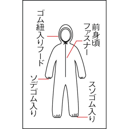 Shigematsu Full Body Chemical Protective Suit (Disposable) Microguard 1500 2XL (10 pieces) MG1500-XXL 1 bag