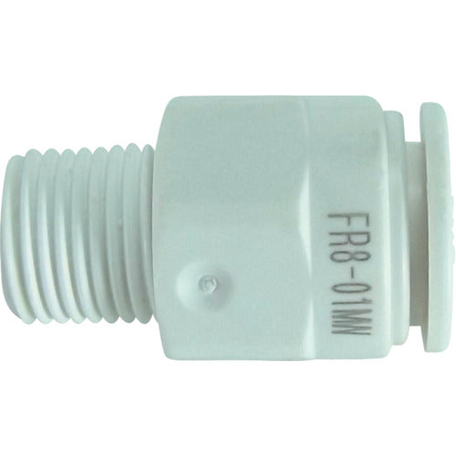 치요다 튜브 피팅 파이브 수지 메일 커넥터 W(흰색) 8mm·R1/8 FR8-01MW 1개