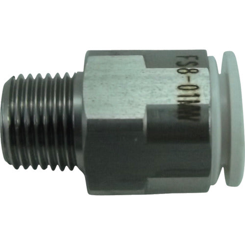 치요다 파이브 SUS 메일 커넥터 화이트 8mm·R1/8 FS8-01MW 1개