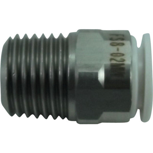 치요다 파이브 SUS 메일 커넥터 화이트 8mm·R1/4 FS8-02MW 1개