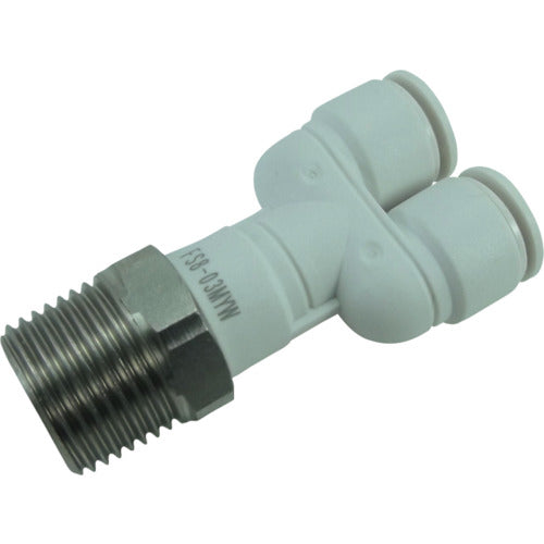 Chiyoda Five SUS Male Branch Y White 8mm R3/8 FS8-03MYW 1 pc