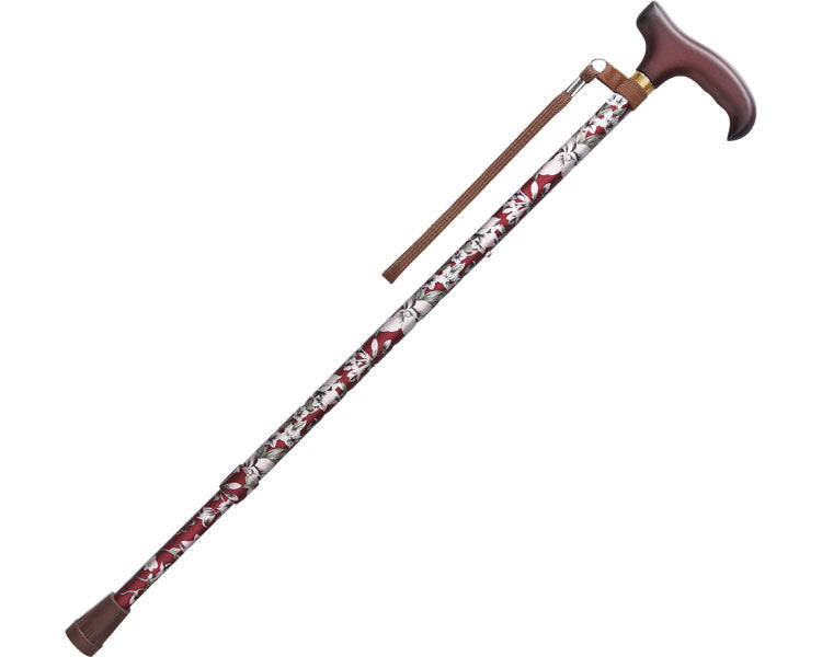 Basic Extendable Walking Stick S / WB3717 Floral Red 1 pc