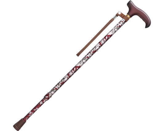 Basic Extendable Walking Stick S / WB3717 Floral Red 1 pc