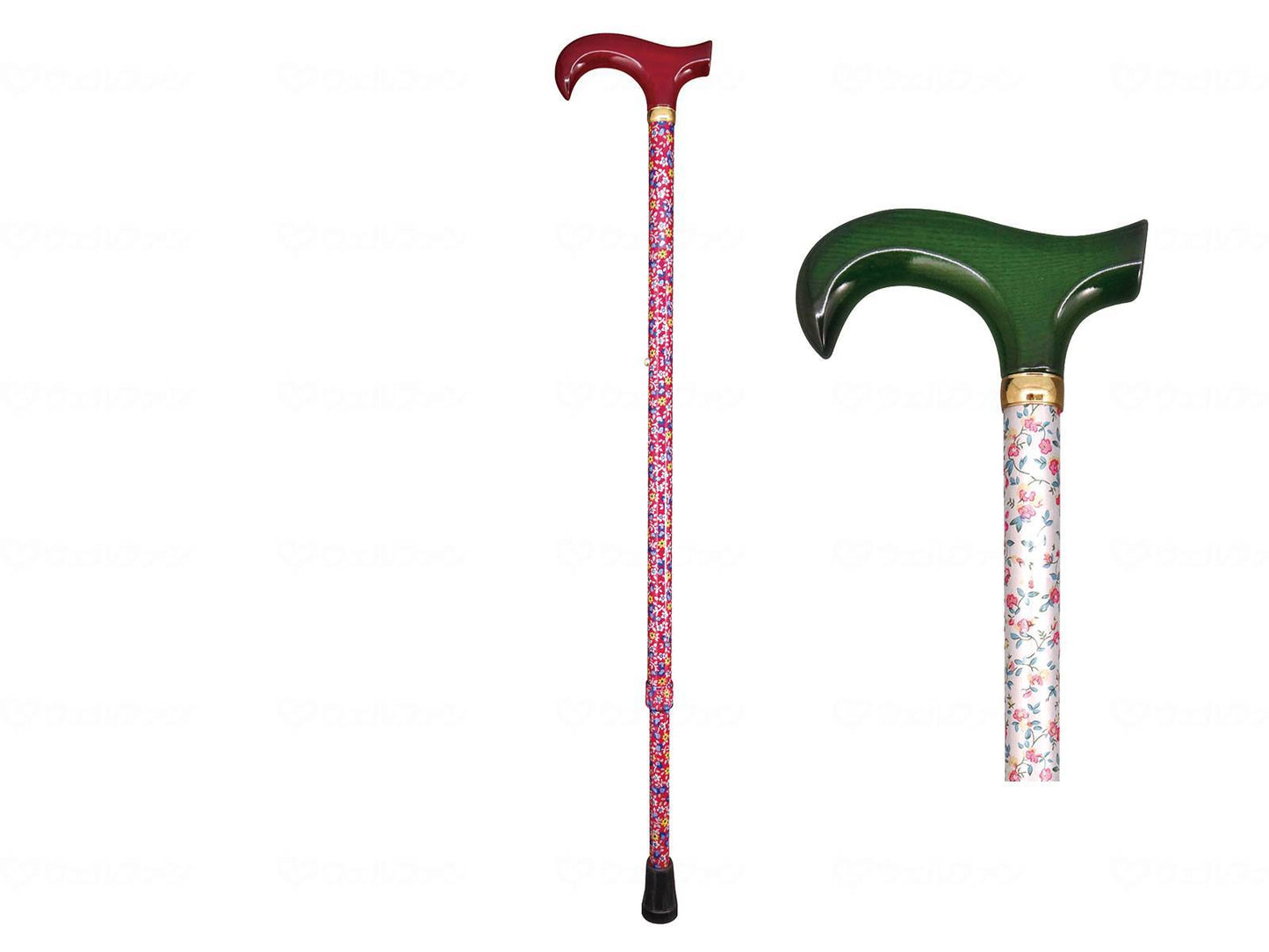 土屋産業小花柄伸縮式ｽﾃｯｷ 白