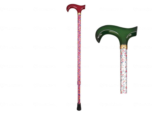 土屋産業小花柄伸縮式ｽﾃｯｷ 白