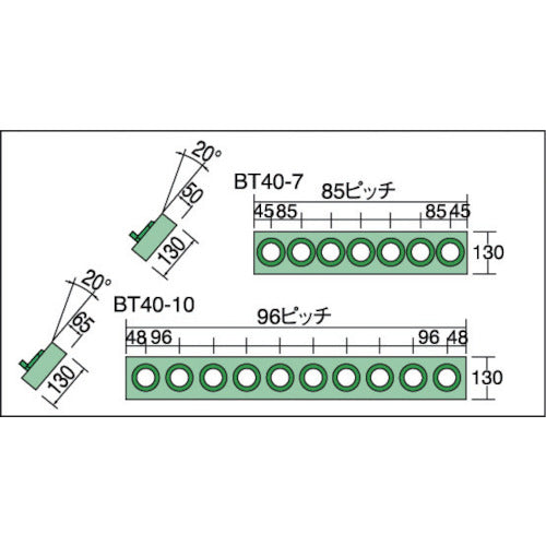 ＴＲＵＳＣＯ　ツーリングフレーム　ＢＴ・ＮＴ４０兼用　１０個収納　BT40-10　1 本