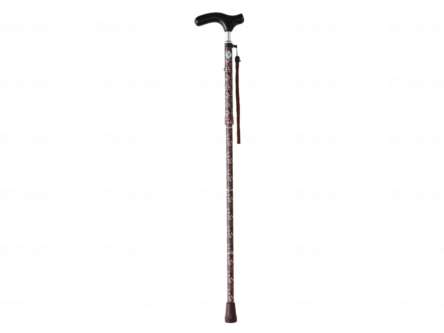 WithOne Folding Aluminum Walking Stick EAS Leaf Brown