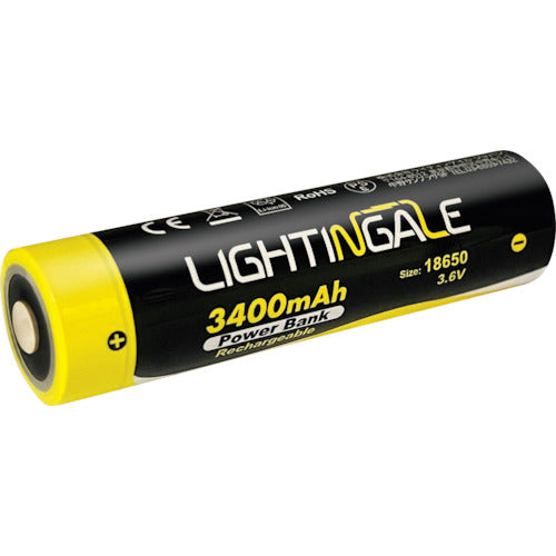 ライティンゲイル　スマホにも給電できるリチウムイオン充電池３４００ｍＡ／ＵＳＢ−ＴＹＰＥ−Ｃ／１８６５０タイプ　LTG0001　1 PK