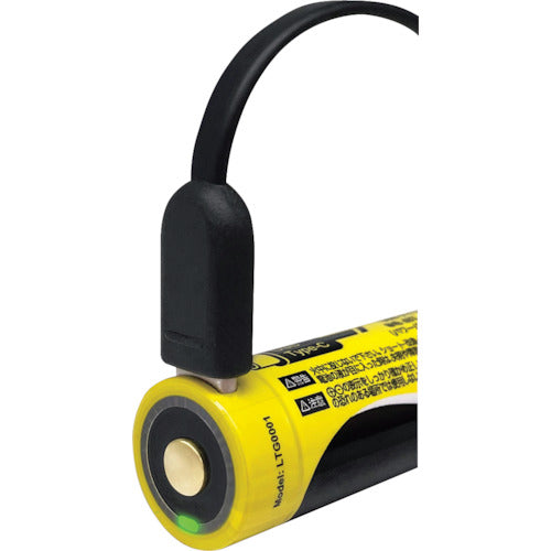 ライティンゲイル　スマホにも給電できるリチウムイオン充電池３４００ｍＡ／ＵＳＢ−ＴＹＰＥ−Ｃ／１８６５０タイプ　LTG0001　1 PK