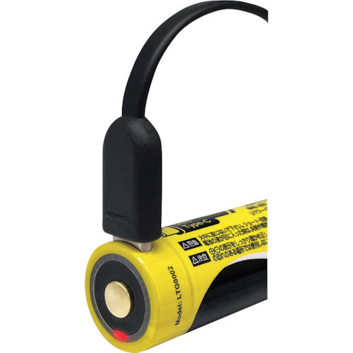 ライティンゲイル　スマホにも給電できるリチウムイオン充電池２６００ｍＡ／ＵＳＢ−ＴＹＰＥ−Ｃ／１８６５０タイプ　LTG0002　1 PK