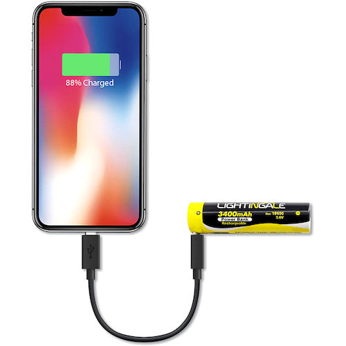 Lightingale 1250 lumen LED flashlight [Includes rechargeable battery that can also power smartphones] LTG1001 1 unit