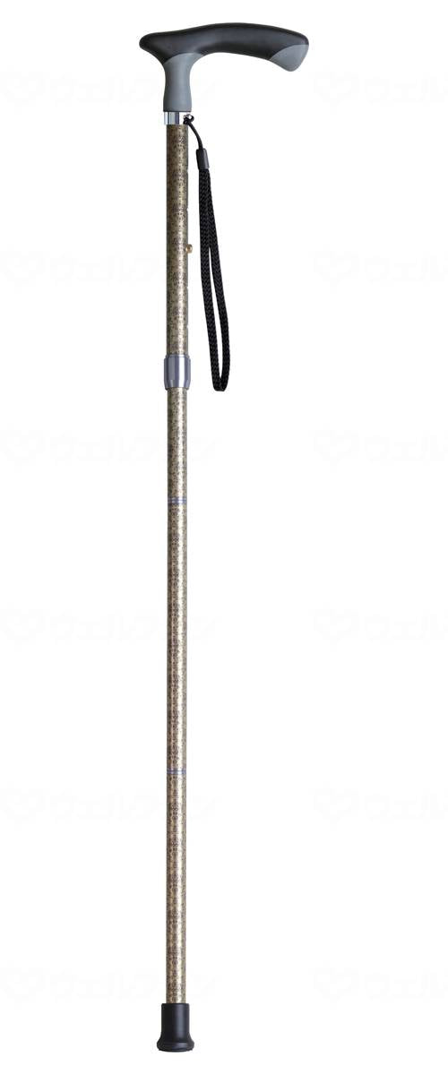 キザキﾌﾟﾙｽﾄｯﾌﾟ 細身伸縮3つ折畳み（柄） ｺﾞｰﾙﾄﾞ