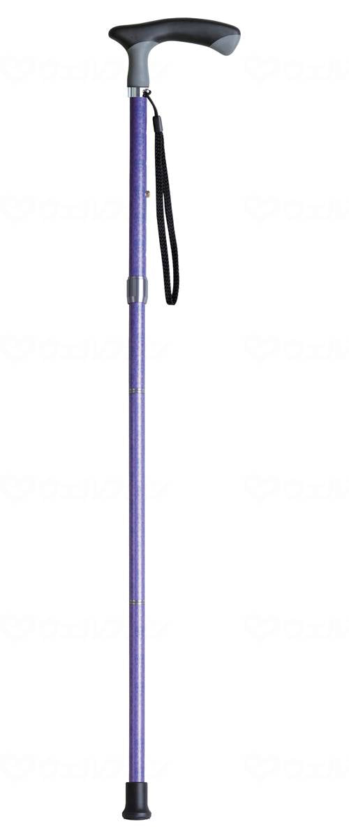 キザキﾌﾟﾙｽﾄｯﾌﾟ 細身伸縮3つ折畳み（柄） ﾊﾟｰﾌﾟﾙ