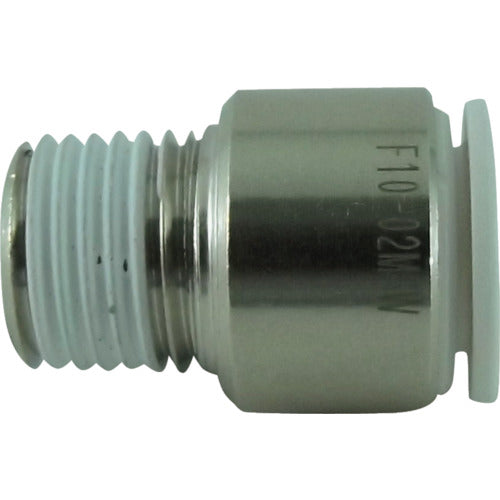 치요다 튜브 피팅 파이브 육각 구멍 부착 메일 커넥터 W(흰색) 10mm·R1/4 F10-02MSW 1개