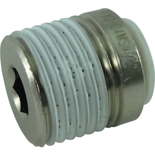 チヨダ　チューブ継手　ファイブ六角穴付メイルコネクター　Ｗ（白）　１０ｍｍ・Ｒ１／２　F10-04MSW　1 個