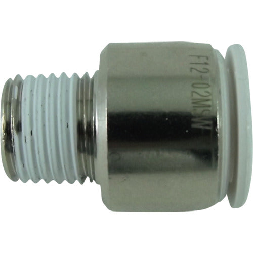 치요다 튜브 피팅 파이브 육각 구멍 부착 메일 커넥터 W(흰색) 12mm・R1/4 F12-02MSW 1개