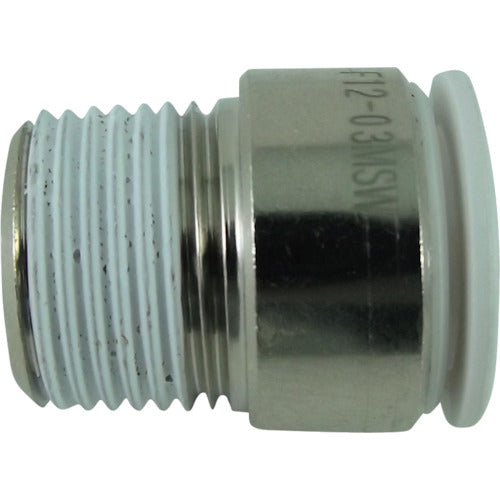 치요다 튜브 피팅 파이브 육각 구멍 부착 메일 커넥터 W(흰색) 12mm・R3/8 F12-03MSW 1개