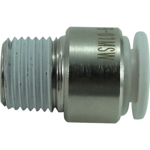 チヨダ　チューブ継手　ファイブ六角穴付メイルコネクター　Ｗ（白）　６ｍｍ・Ｒ１／８　F6-01MSW　1 個