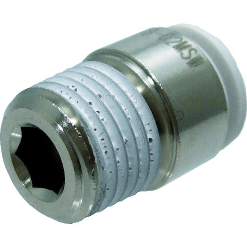 Chiyoda Tube Fitting Five Hexagonal Socket Male Connector W (White) 8mm R1/4 F8-02MSW 1 pc