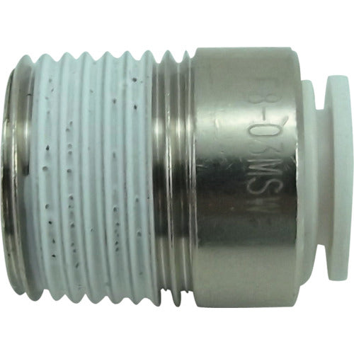 チヨダ　チューブ継手　ファイブ六角穴付メイルコネクター　Ｗ（白）　８ｍｍ・Ｒ３／８　F8-03MSW　1 個