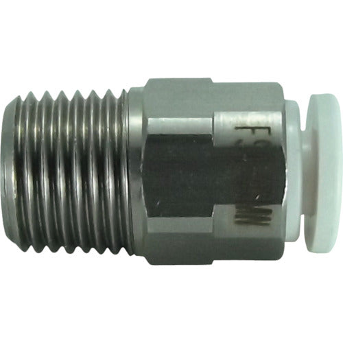 치요다 파이브 SUS 메일 커넥터 화이트 4mm·R1/8 FS4-01MW 1개