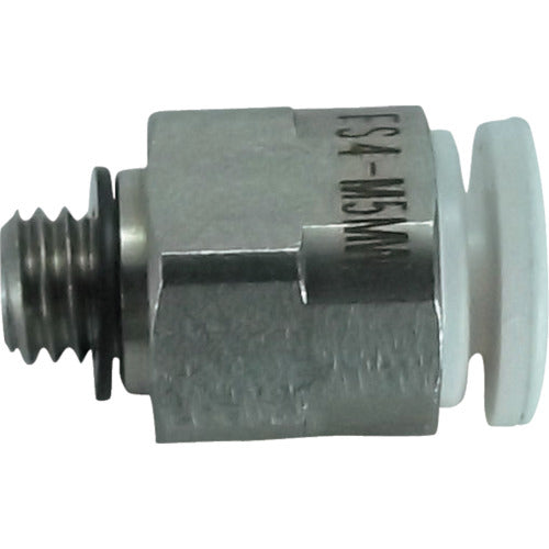 치요다 파이브 SUS 메일 커넥터 화이트 4mm・M5X0.8 FS4-M5MW 1개