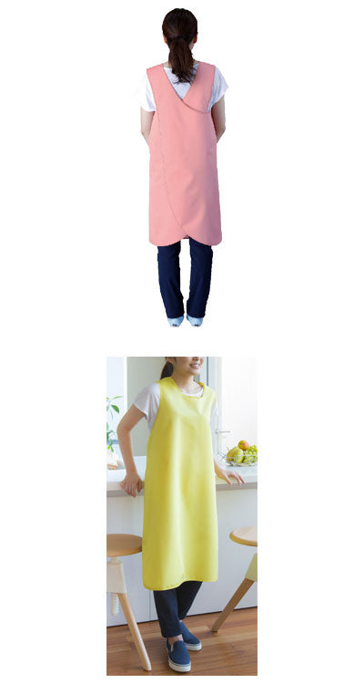 パッとつけられる入浴介護エプロン / 403310　M-L　ピーチ　1 枚