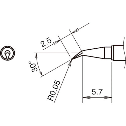 白光　こて先ＪＳ型　３５０℃　T38-03JS　1 個