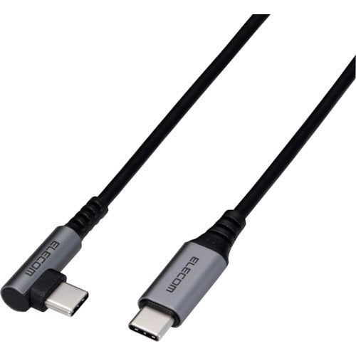 ELECOM USB (C-C) Cable for Smartphones, PD Compatible, L-Shaped Connector, Antibacterial and Antiviral, 1.2m, Black, MPA-CCL12NBK, 1 Piece