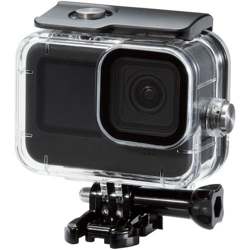 エレコム　アクションカメラ用アクセサリ　ハウジングケース　ＧｏＰｒｏ　ＨＥＲＯ９　Ｂｌａｃｋ　防水　クリア　AC-GP9BWPCCR　1 個
