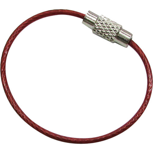 水本　キーワイヤーホルダー　ワイヤー径１．５ｍｍ全長１５０ｍｍ　レッド　（１個入り）　B-2987　1 袋