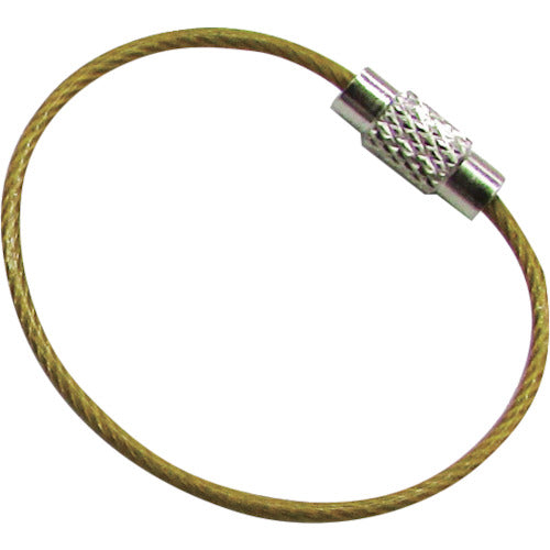 水本　キーワイヤーホルダー　ワイヤー径１．５ｍｍ全長１５０ｍｍ　ゴールド　（１個入り）　B-2988　1 袋