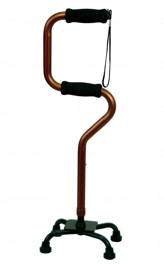 Shima Seisakusho S-shaped quad cane, all aluminum, four-point type, BR