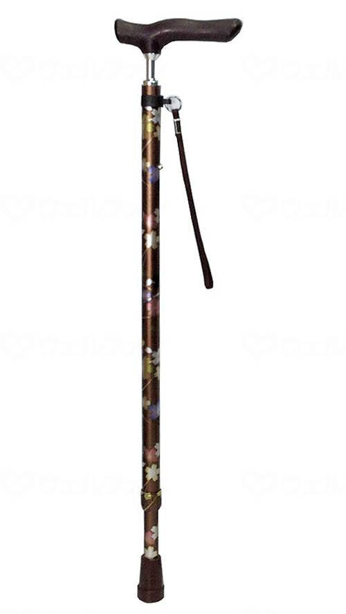 Shima Seisakusho Telescopic Joint Japanese Pattern Walking Stick Sakura BR