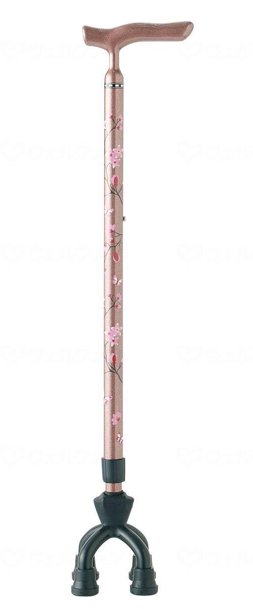 Shima Seisakusho Aluminum MIX 4-point movable small type 75MA Cherry blossom pattern rose pink